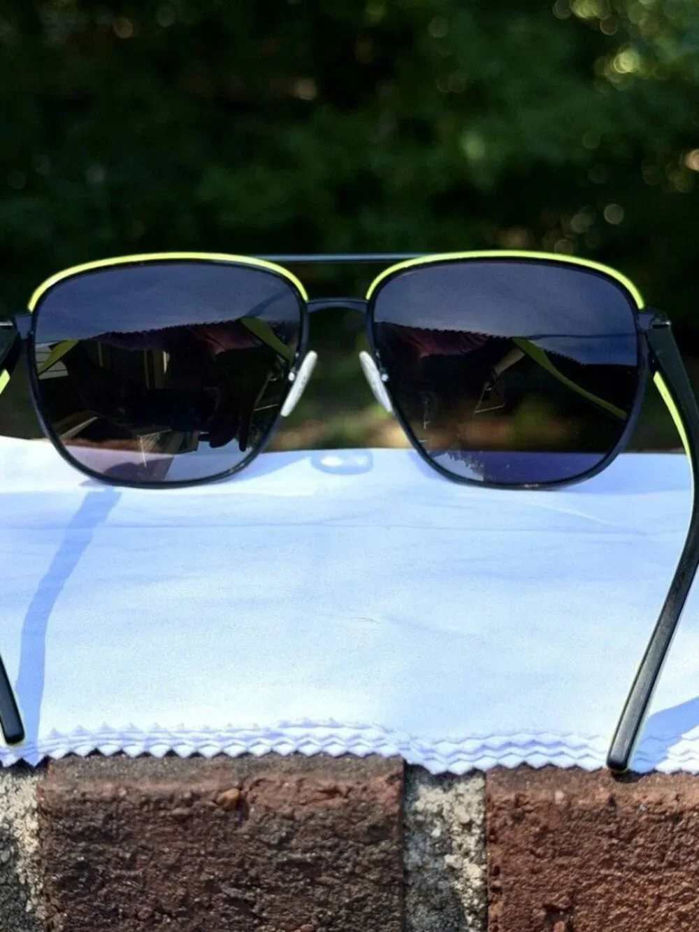 Prada Linea Rossa PS 50YS Sunglasses Matte Black Neon Yellow Aviator 62mm W/ COA